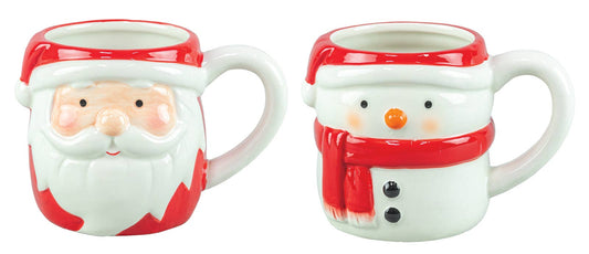 Jolly Christmas Santa Snowman Mug (2 Assorted)