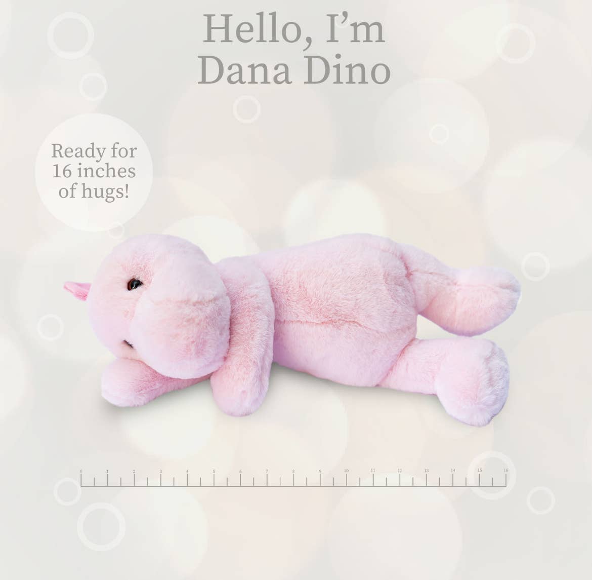 Pink Dino World's Softest Lushee 16 inch Plush Toy for Kids