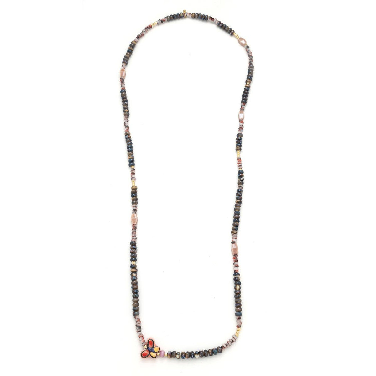 Ceramic Bead Wrap Bracelet/Necklace - Transformation/Butterf