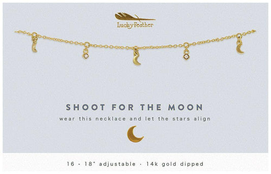 Dangle Necklace Gold - SHOOT FOR MOON
