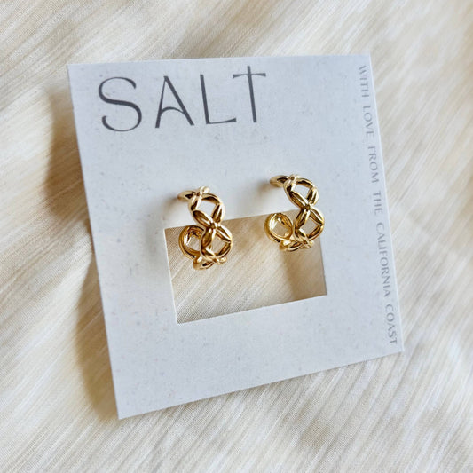CRISS-CROSS HOOP EARRINGS | gold | stud post hoops