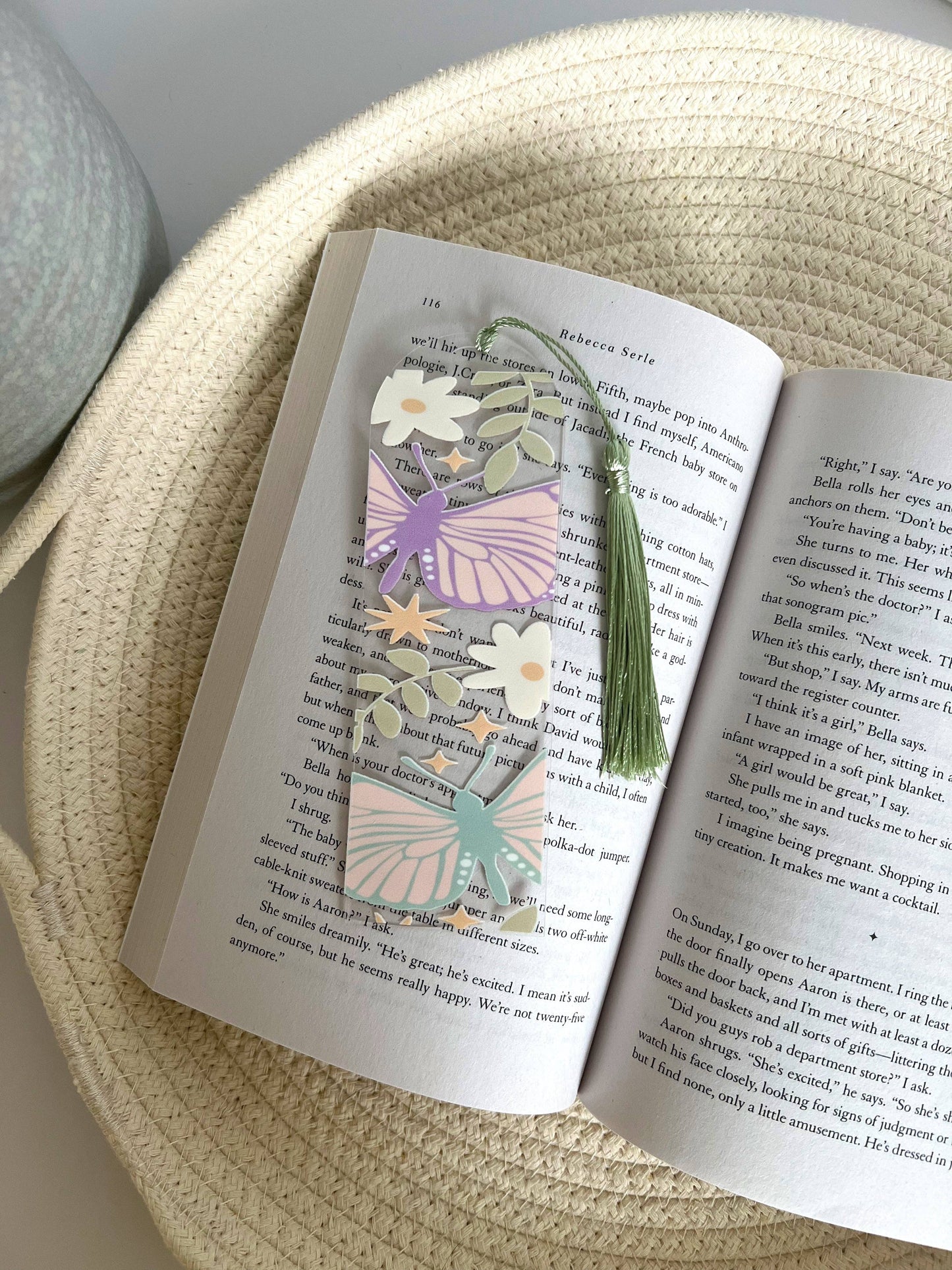 Butterfly and Flower Acrylic Bookmark,Spring Bookmark