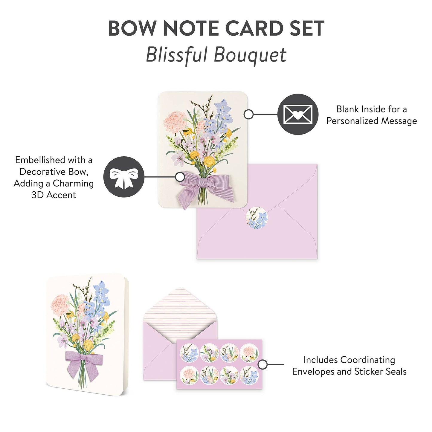 Blissful Bouquet Bow Note Card Set
