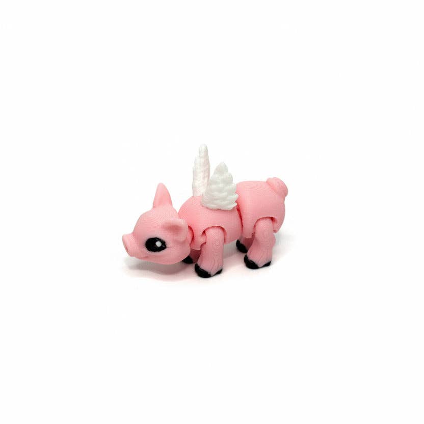 Flying Pig • Mini 3D Printed Articulated Animal • Flexi Animals • Pocket Pets • Pocket Pals • Desk Pets*