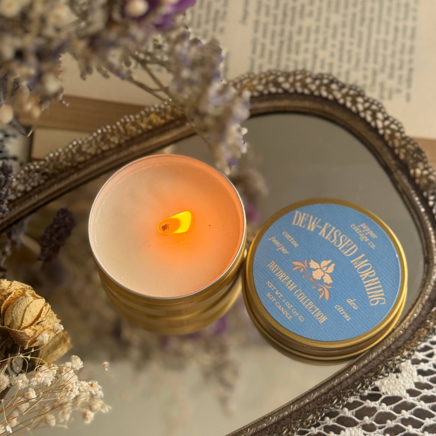 Dew-kissed Morning 2 oz Soy Candle | Cotton, Dew & Citrus