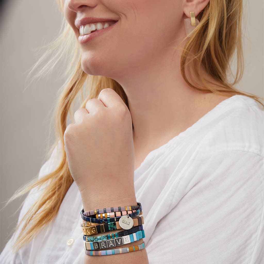 Empower Bracelet - LOVE Gold/Rose Quartz/Labradorite
