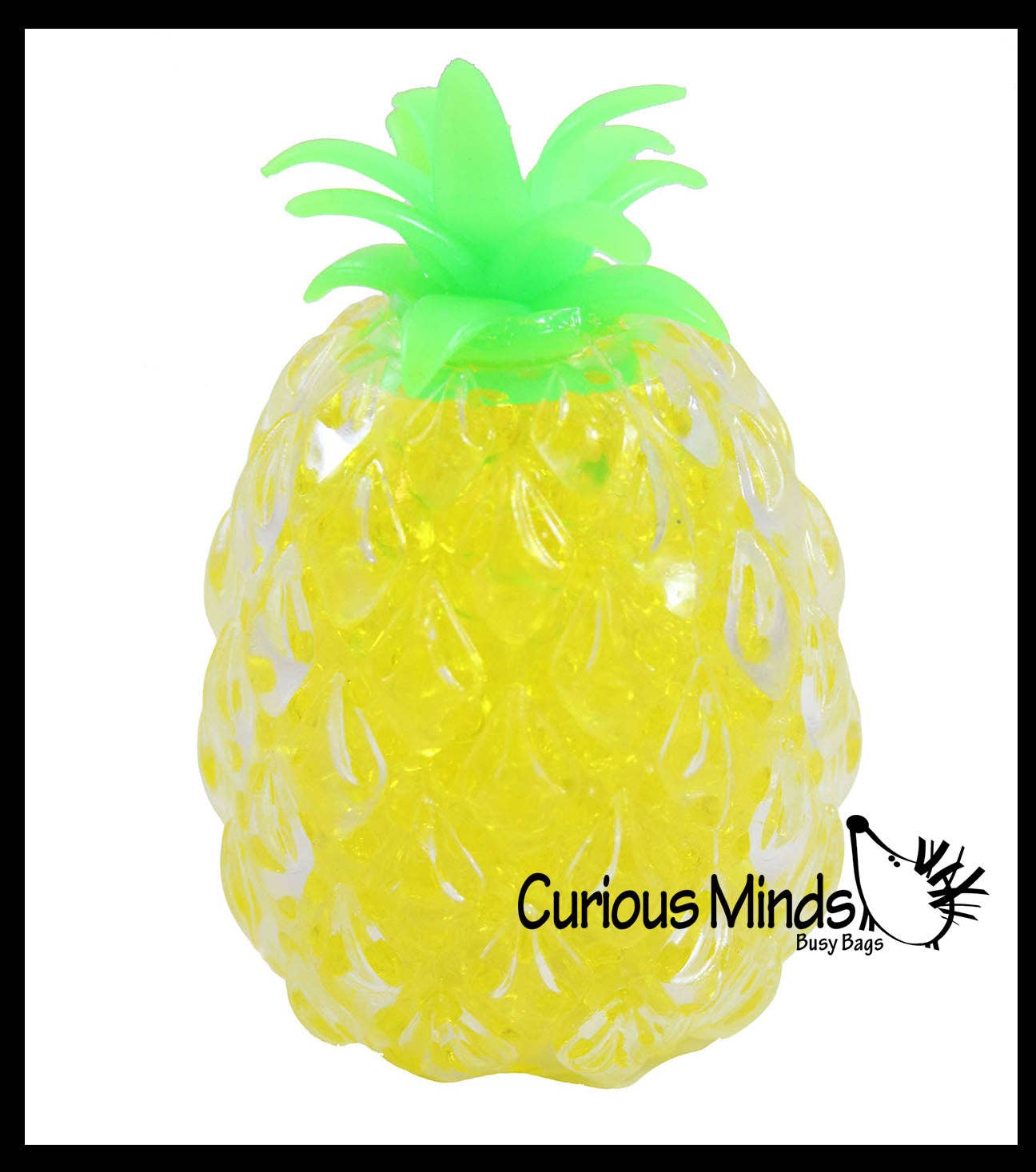 Yellow Pineapple Fruit Water Bead Filled Clear Squeeze