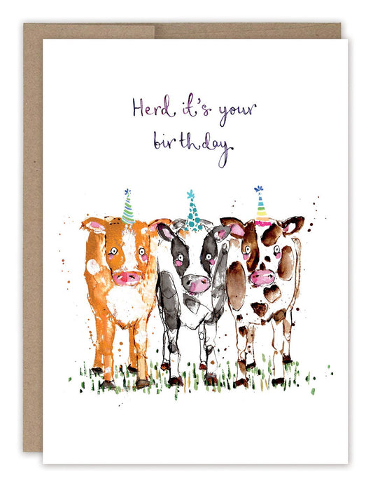 Cows Herd It's Your Birthday Card