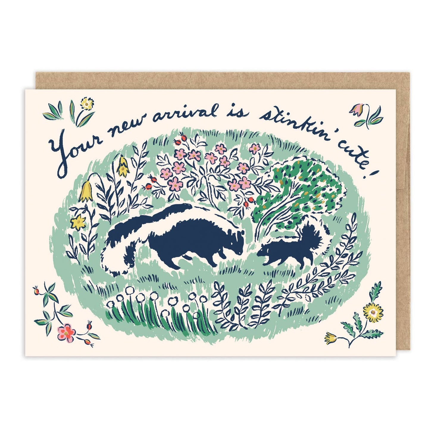 Skunks Stinkin' Cute New Baby Card