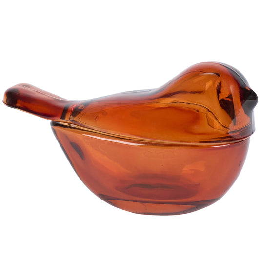 Golden Bird Glass Jar