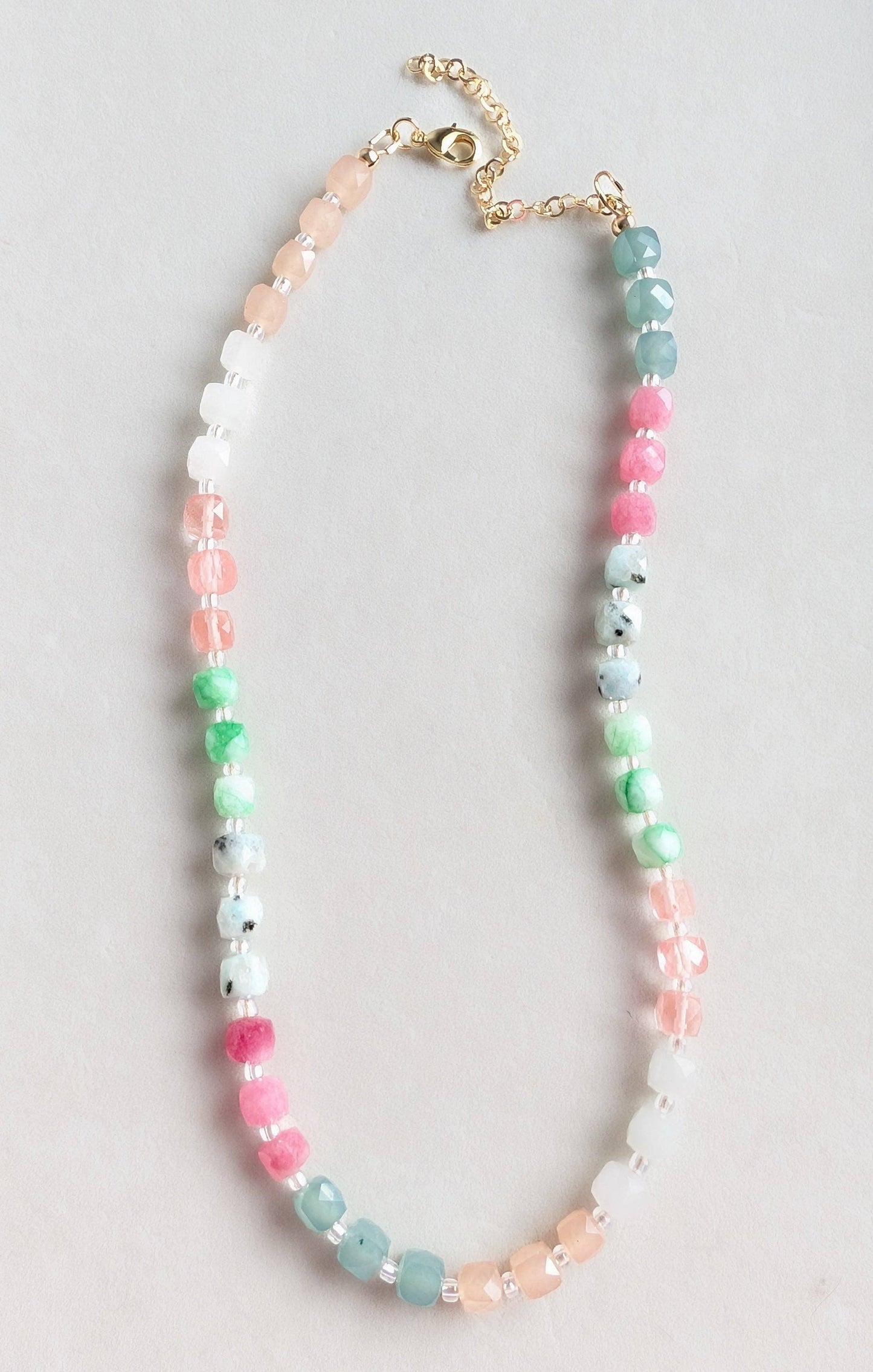 Pastel Mosaic Gemstone Necklace