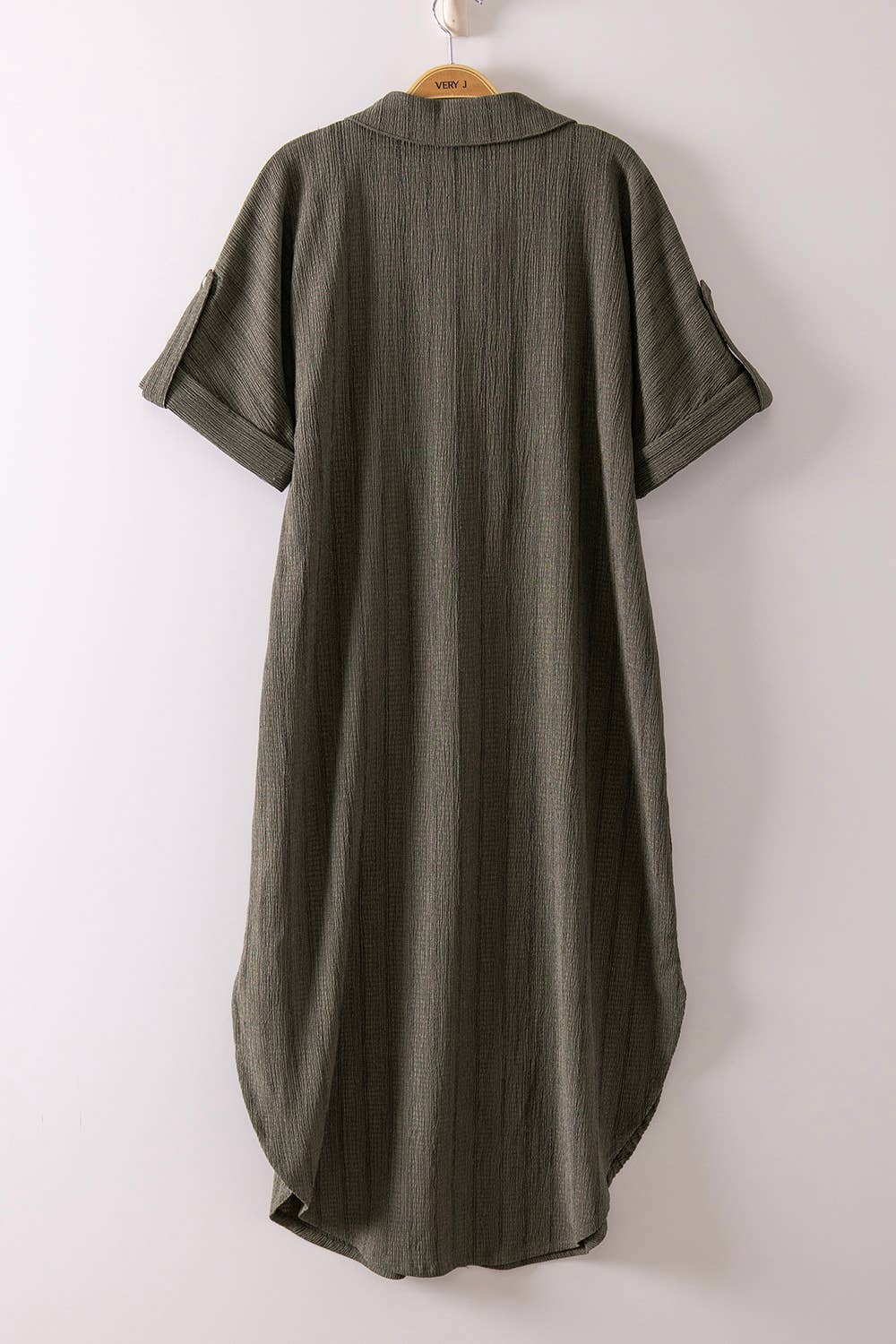Striped Linen Midi Button Down Shirt Dress