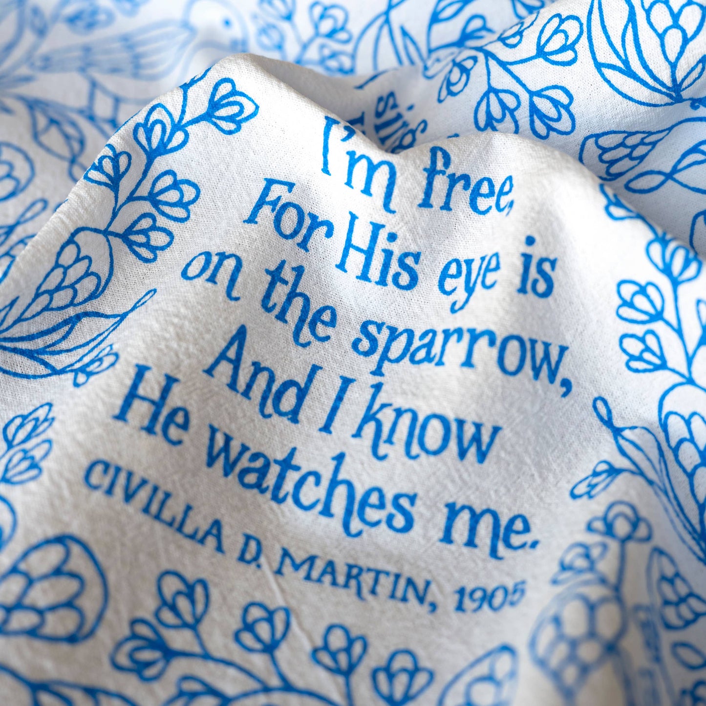 Eye on the Sparrow Gospel Song Tea Towel