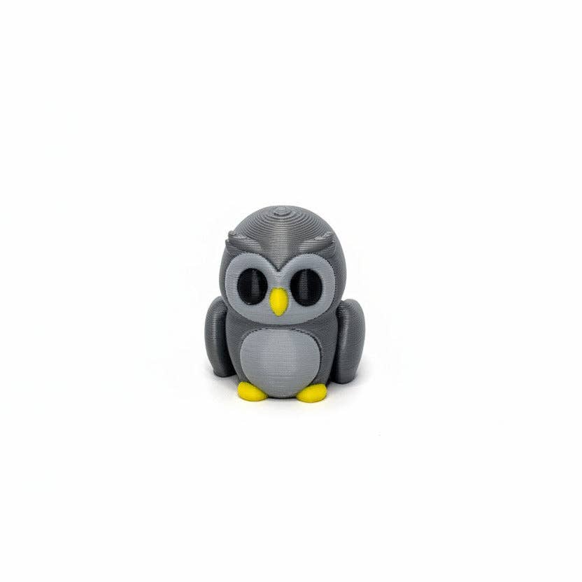 Owl (Grey) • Mini 3D Printed Articulated Animal • Flexi Animals • Pocket Pets • Pocket Pals • Desk Pets [2025]