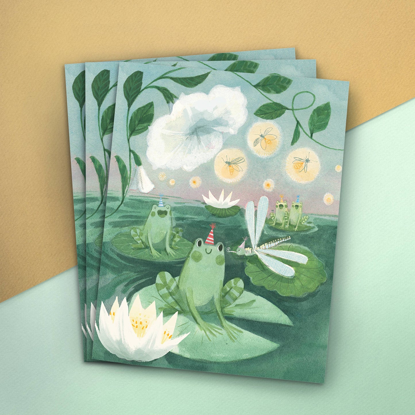 Frog Party Birthday Card