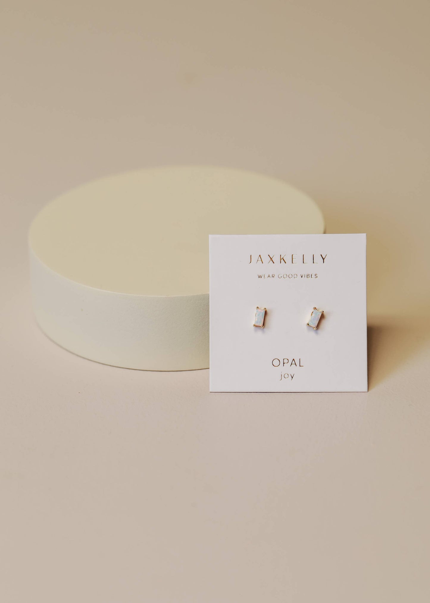 Baguette - White Opal - Earrings