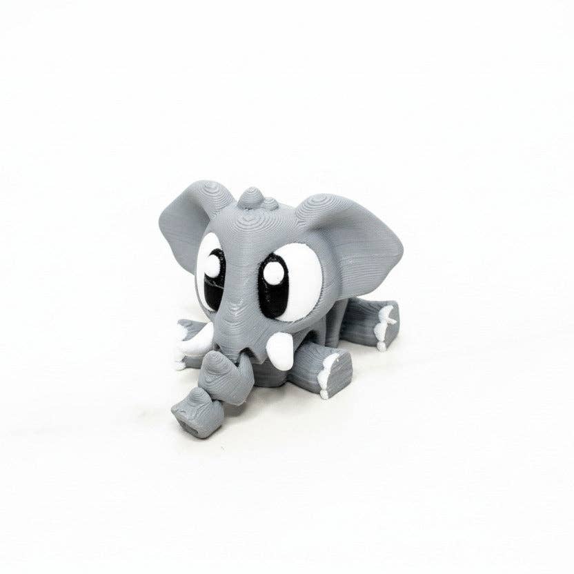 Elephant • Mini 3D Printed Articulated Animal • Flexi Animals • Pocket Pets • Pocket Pals • Desk Pets