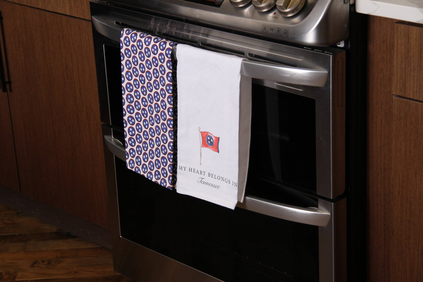 Red and Blue Tri Star Tea Towel