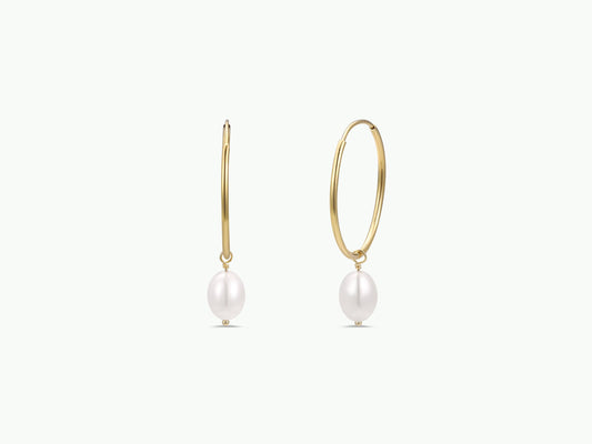 Simple Hoop with Pearl