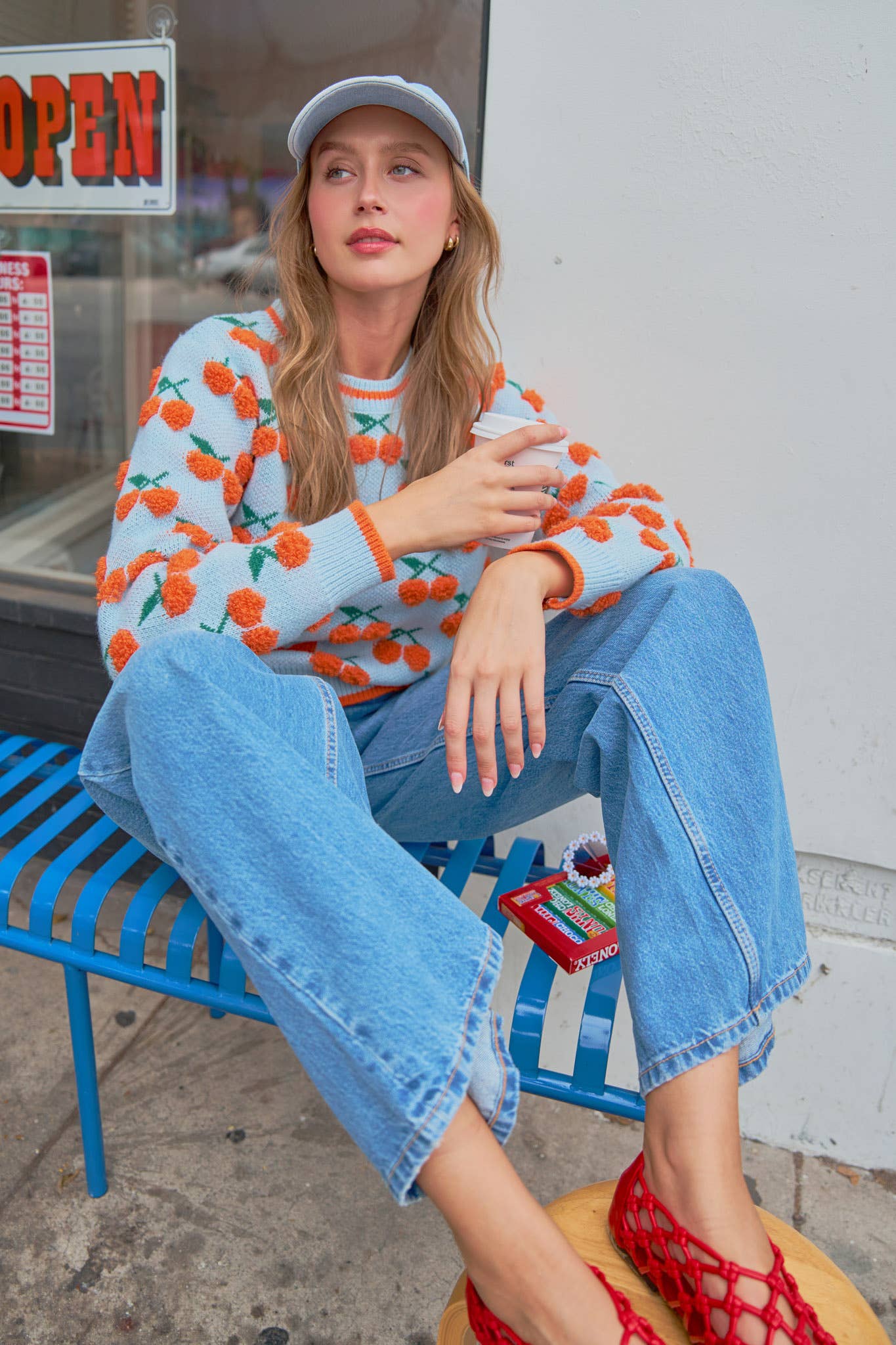 FUZZY CHERRY SWEATER
