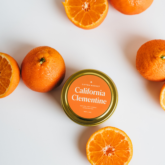 California Clementine Soy Candle - 4oz Gold Travel Tin