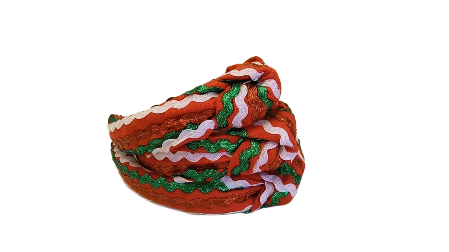 Ric Rac Headband - Christmas Ribbon