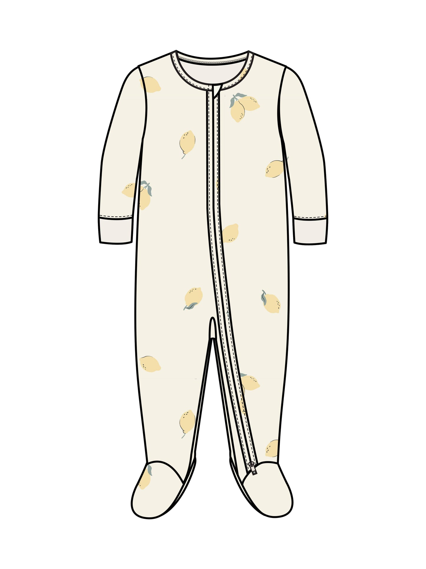 Organic Baby Peyton Footed Sleeper - Lemon