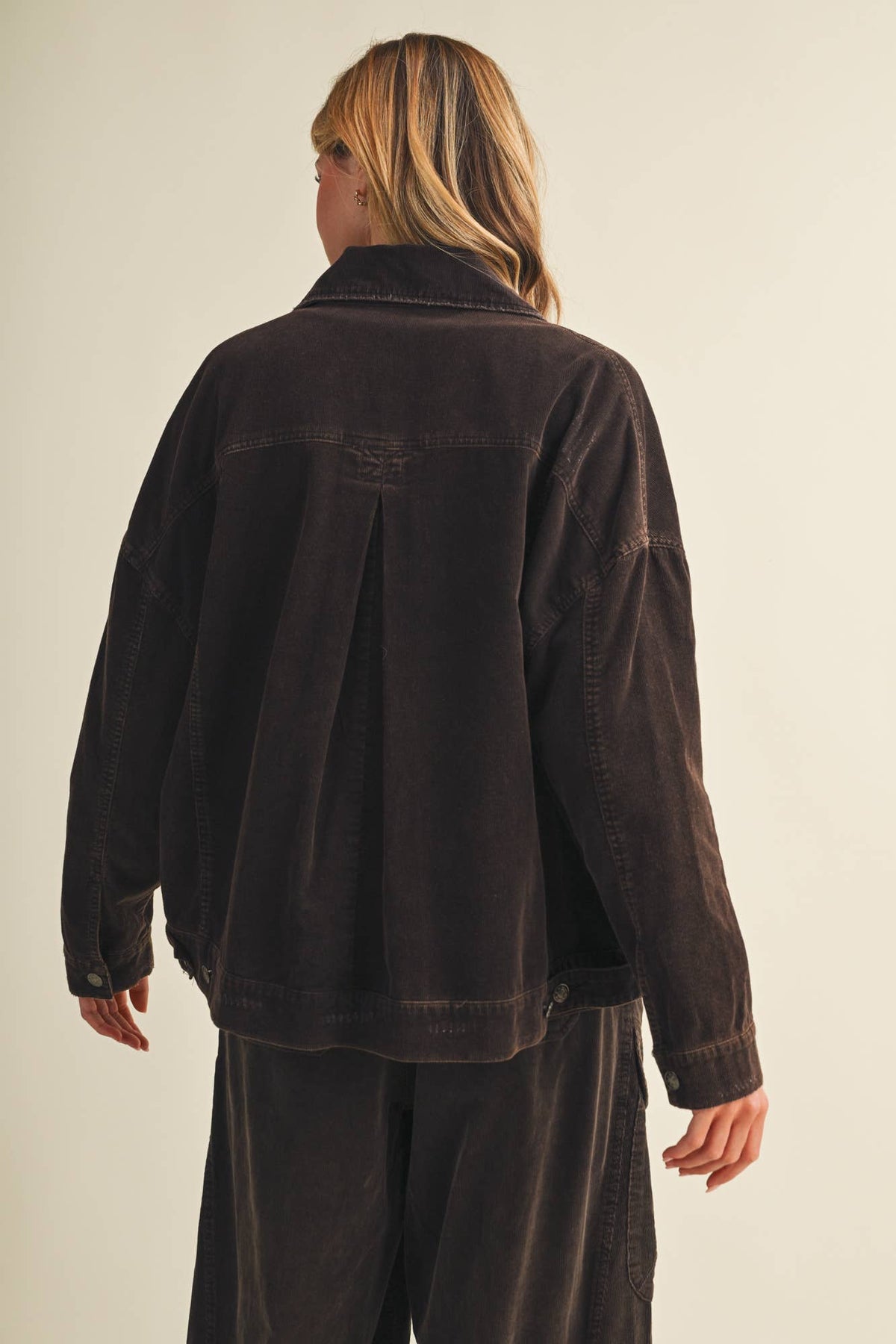 Wide-Wale Corduroy Dropped Shoulder Jacket