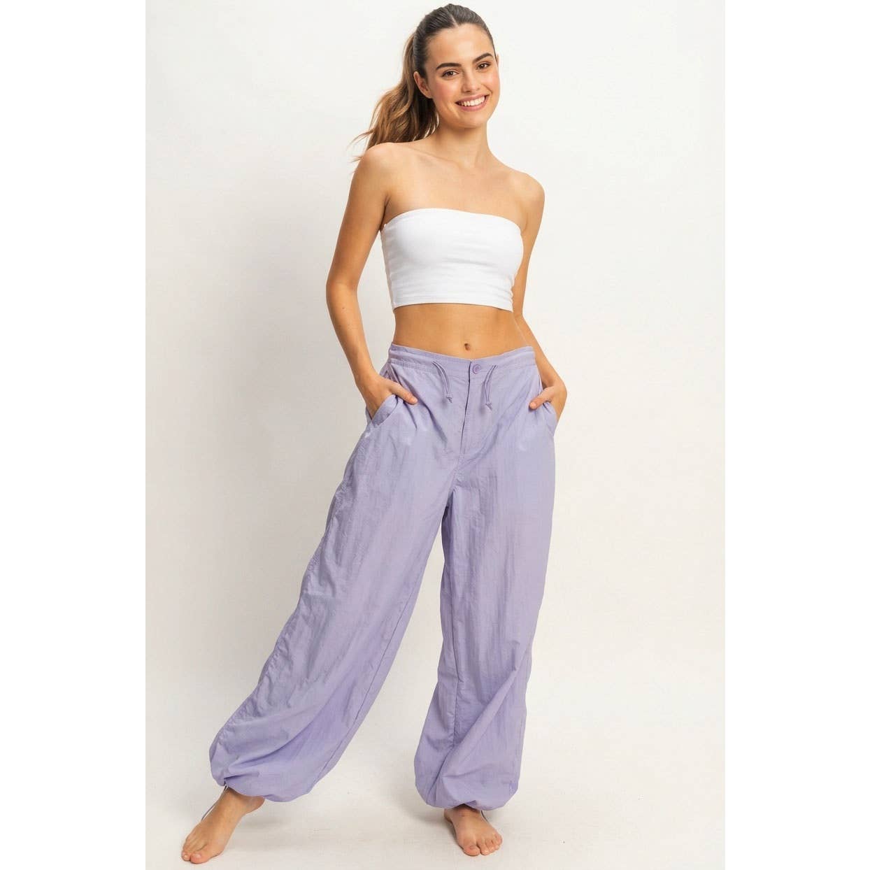 High-Waist Parachute Pants