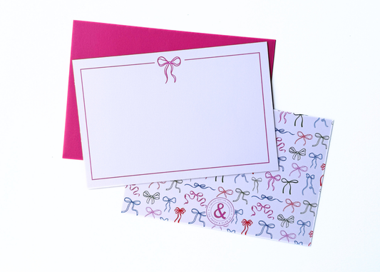 Pink Bow Notecard Set