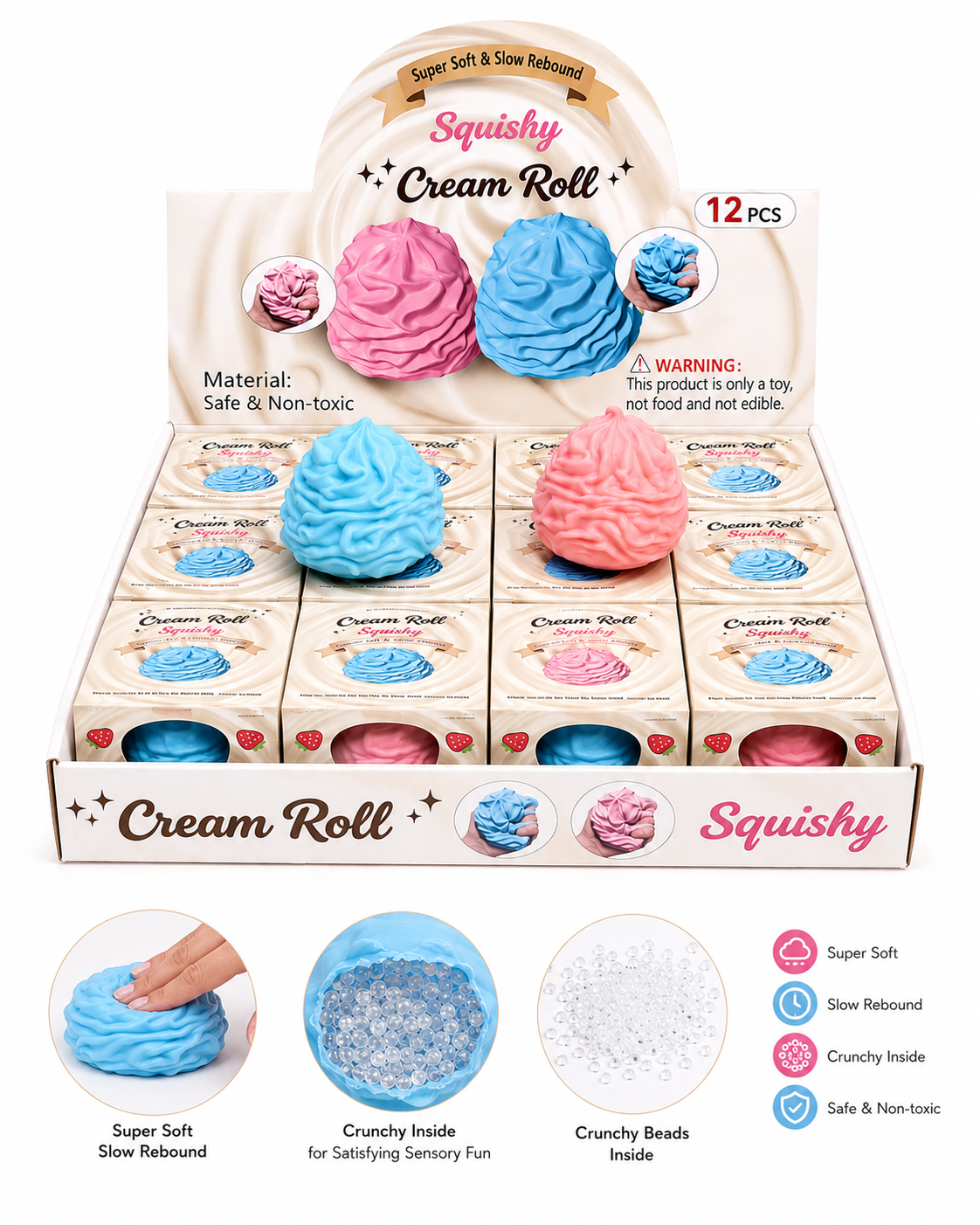 Crunchy Cream Roll Squishy MSS21