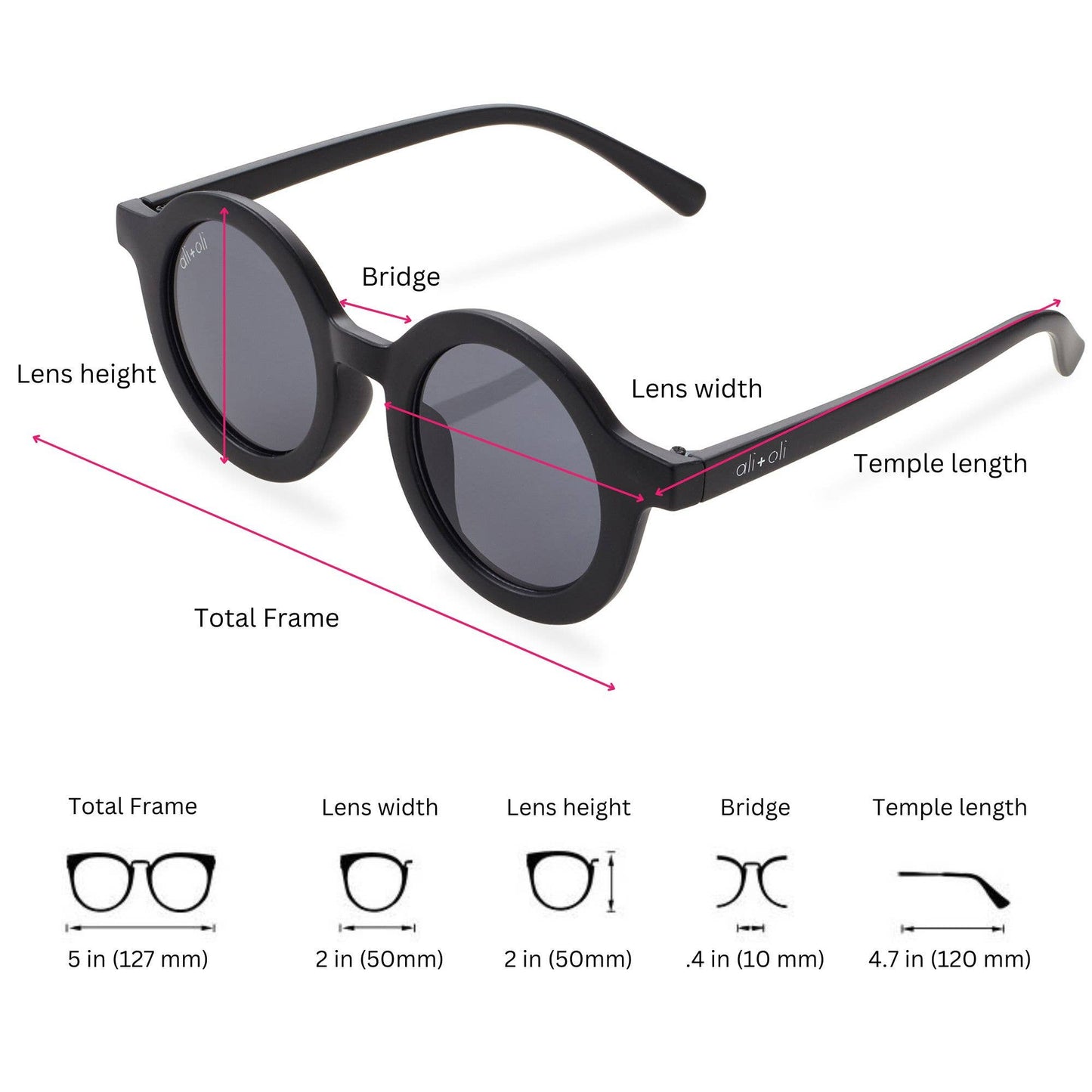 Kids Sunglasses Round (Black)
