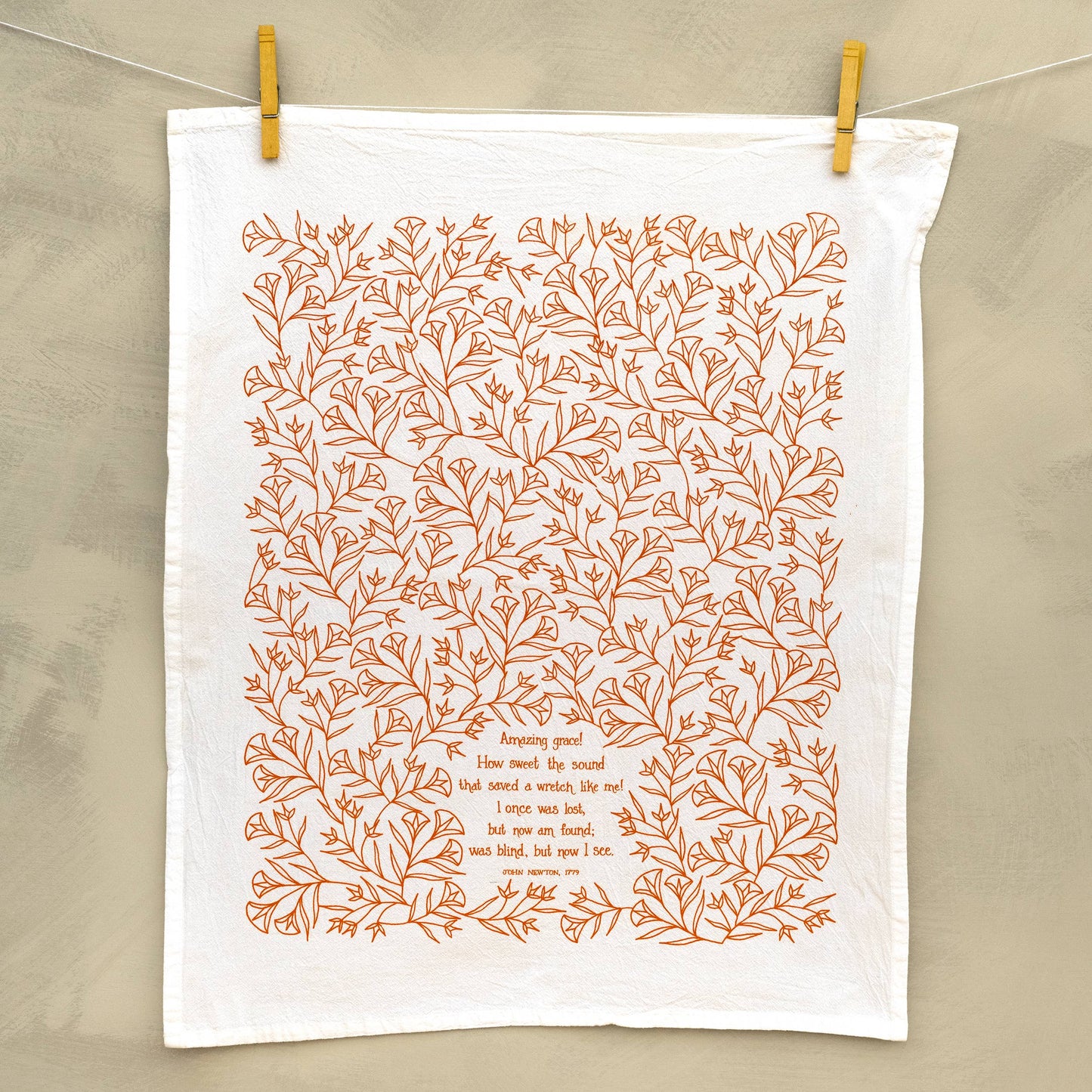 Amazing Grace Hymn Tea Towel