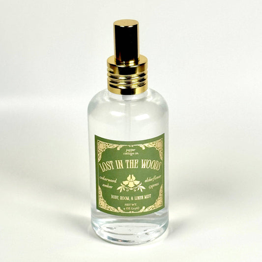 Lost in the Woods 4 oz Body & Home Mist | Cypress, Cedarwood, Elderflower, Amber | Daydream Collection Spring Floral Body Spray