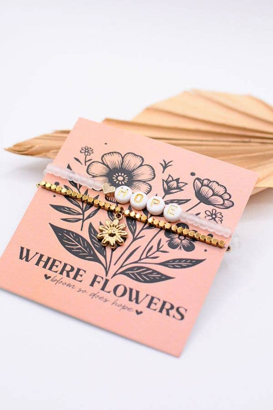 Hope Bracelet Christian Faith Jewelry with Floral Hope Card