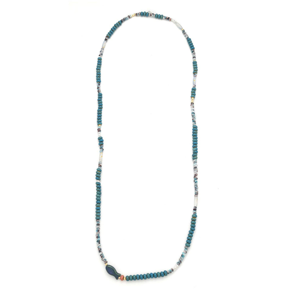 Ceramic Bead Wrap Bracelet/Necklace - Harmony/Fish