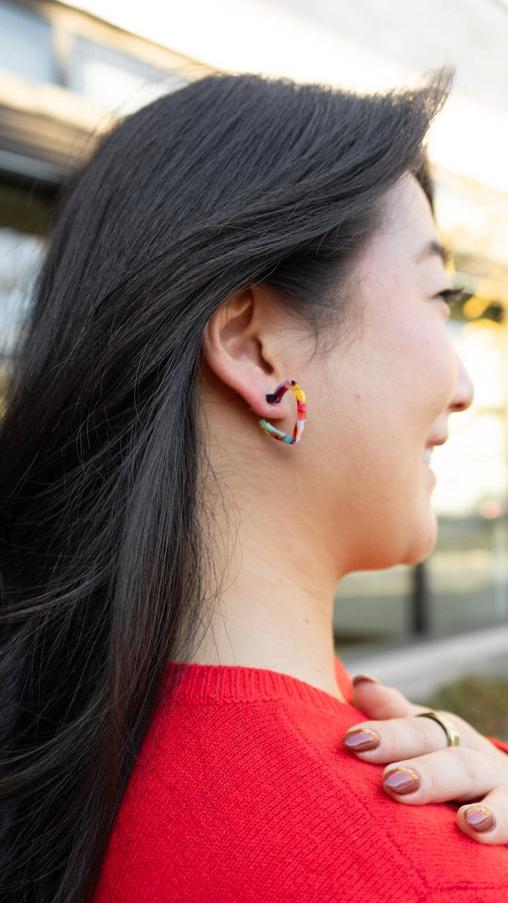 Mini Heart Hoops - Tickled Pink // Valentine's Day Jewelry