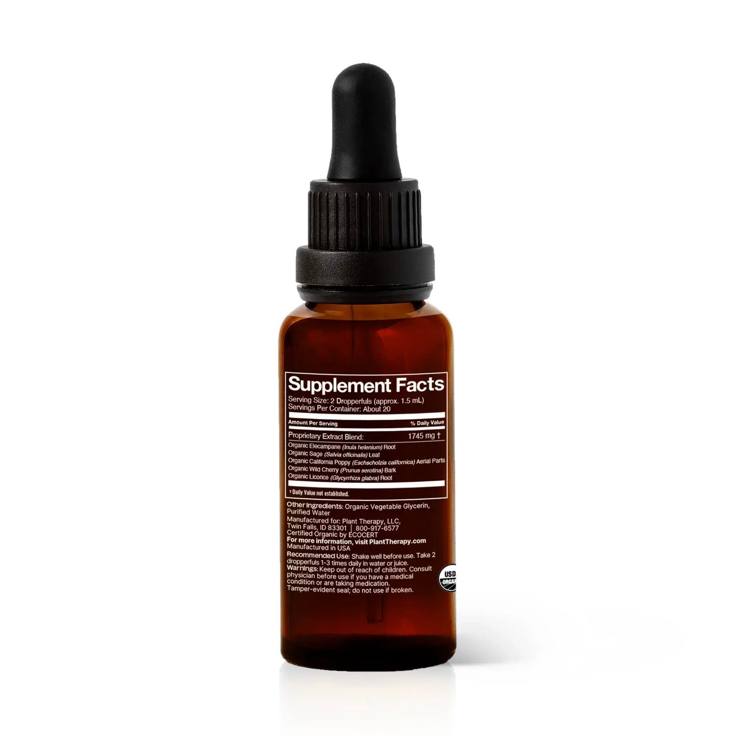 Cough Relief Organic Herbal Supplement 30 ml