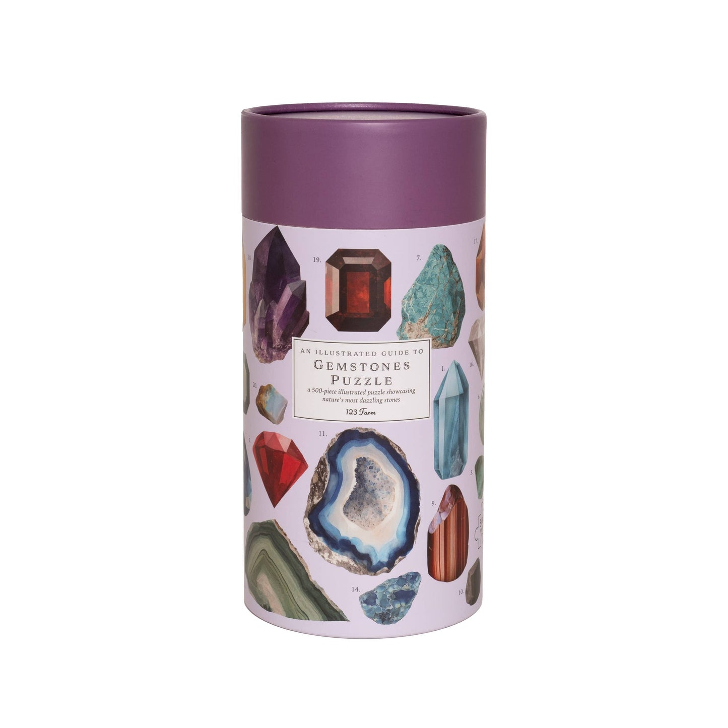 Gemstones Puzzle – 500 Pc Tube with Vintage Illustrations