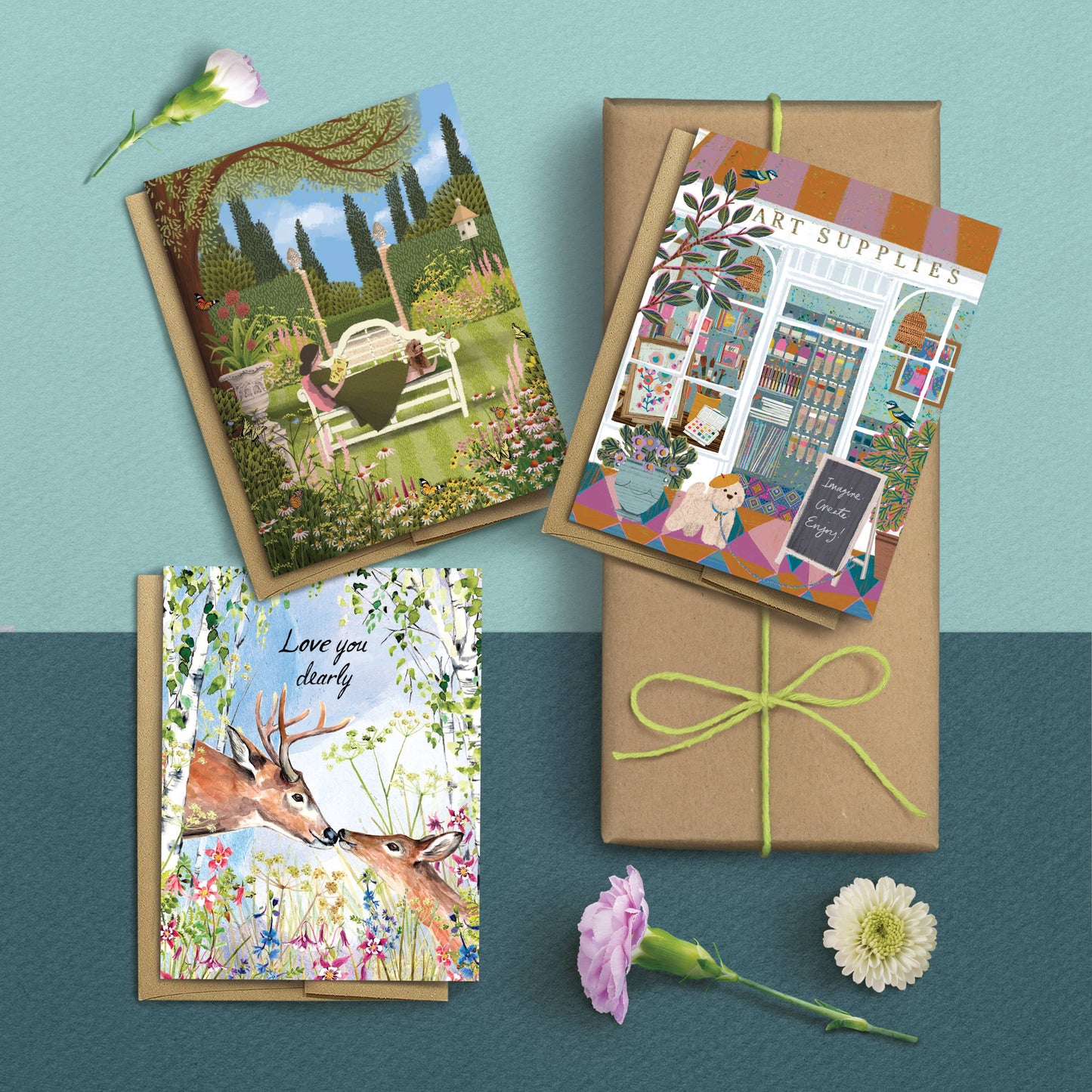 Kissing Deer Anniversary Card