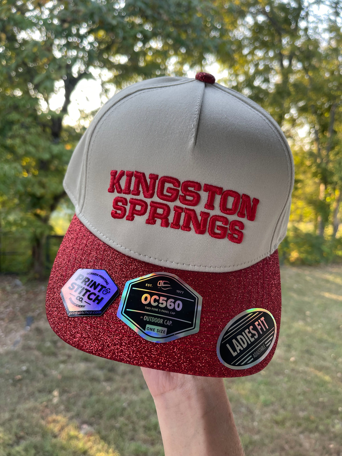 Glitter Bill Embroidered Stitch Hat