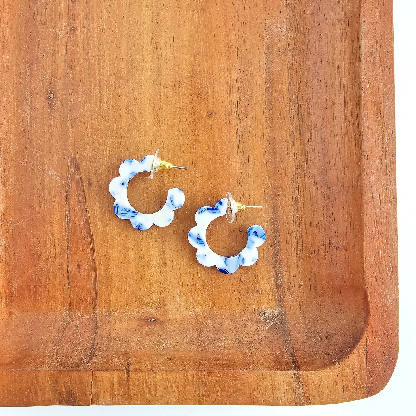 Flora Mini Hoops - Greek Goddess Blue // Flower Summer