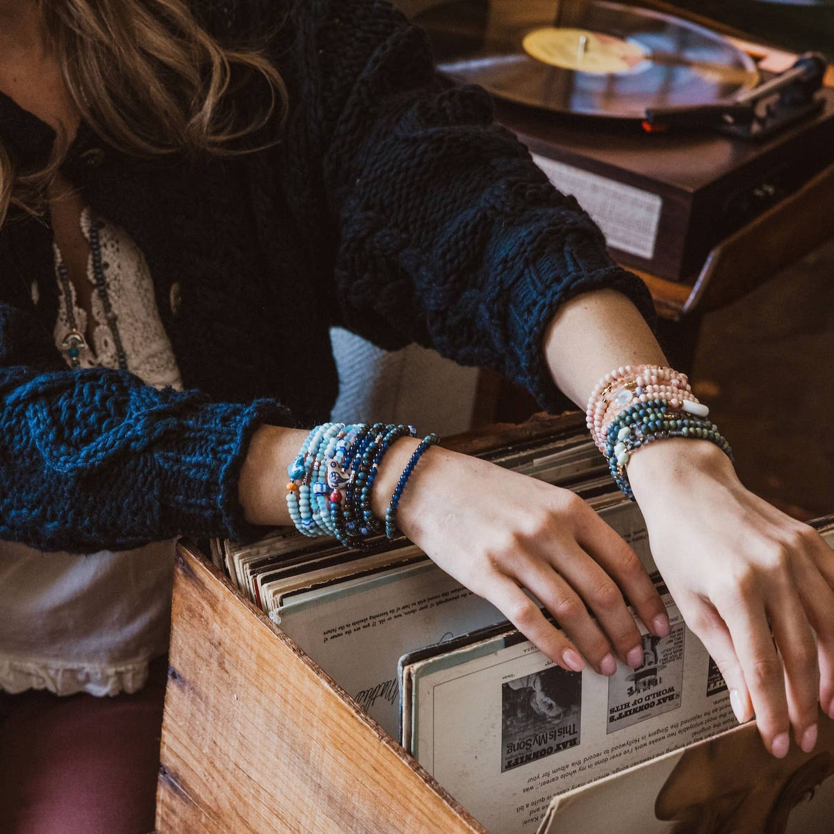Ceramic Bead Wrap Bracelet/Necklace - Peace/Dove