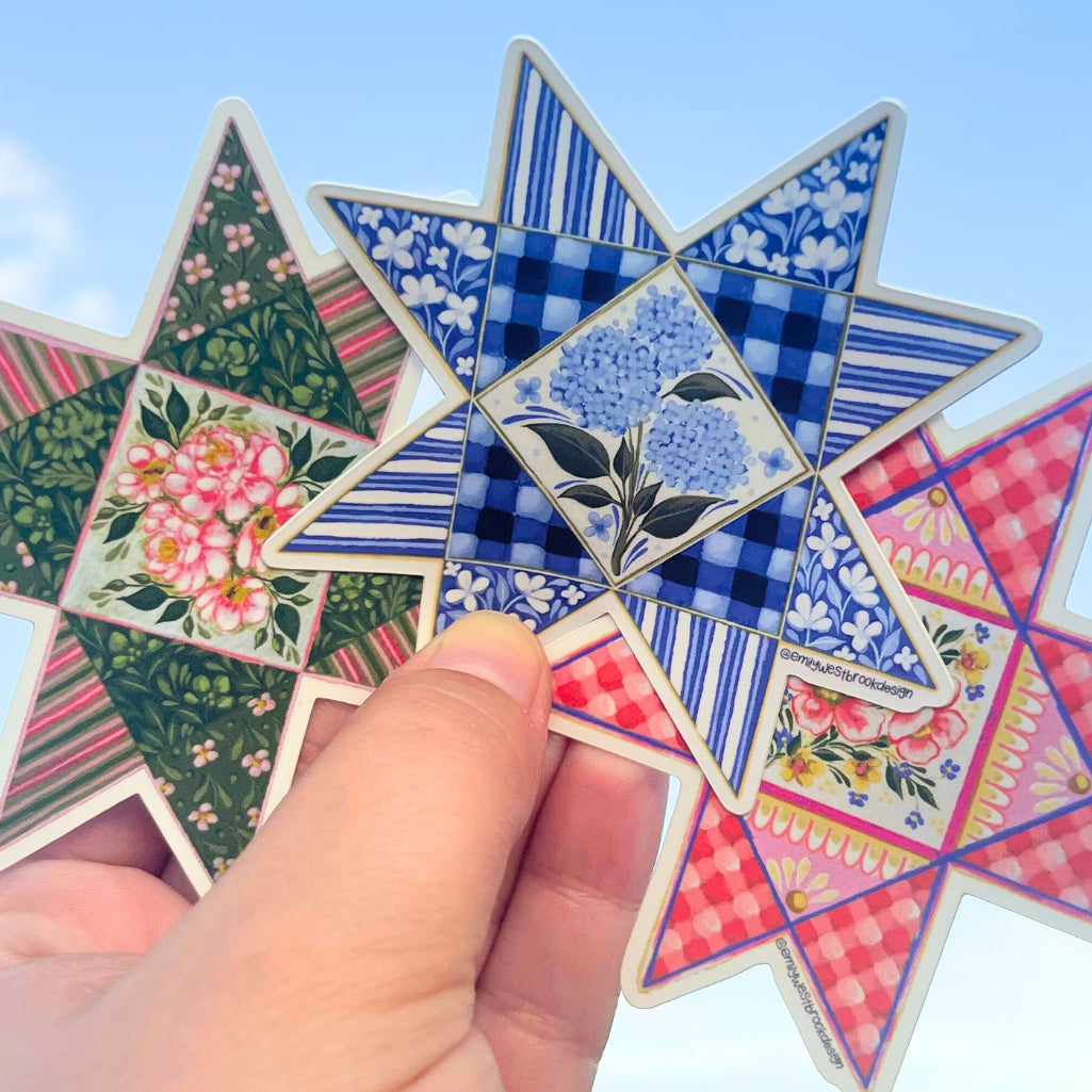 Hydrangea Quilt Sticker