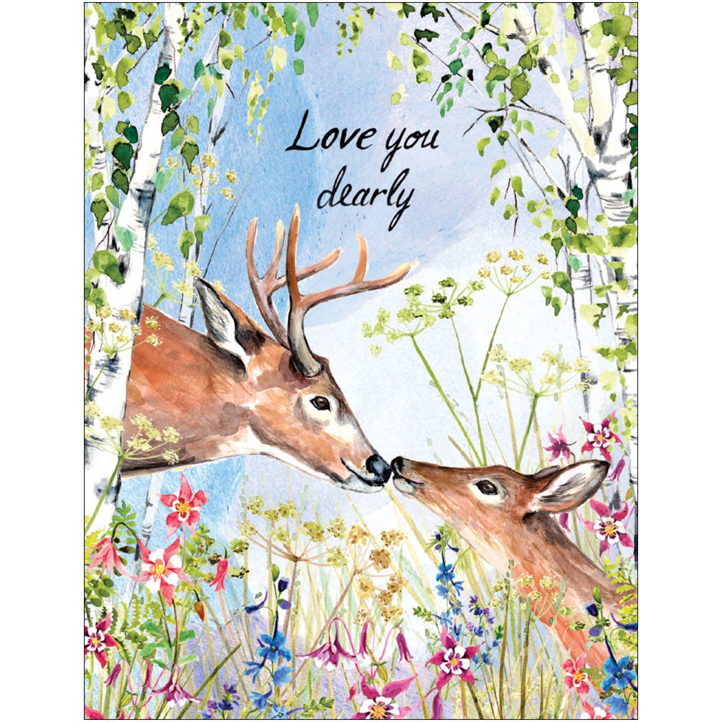 Kissing Deer Anniversary Card
