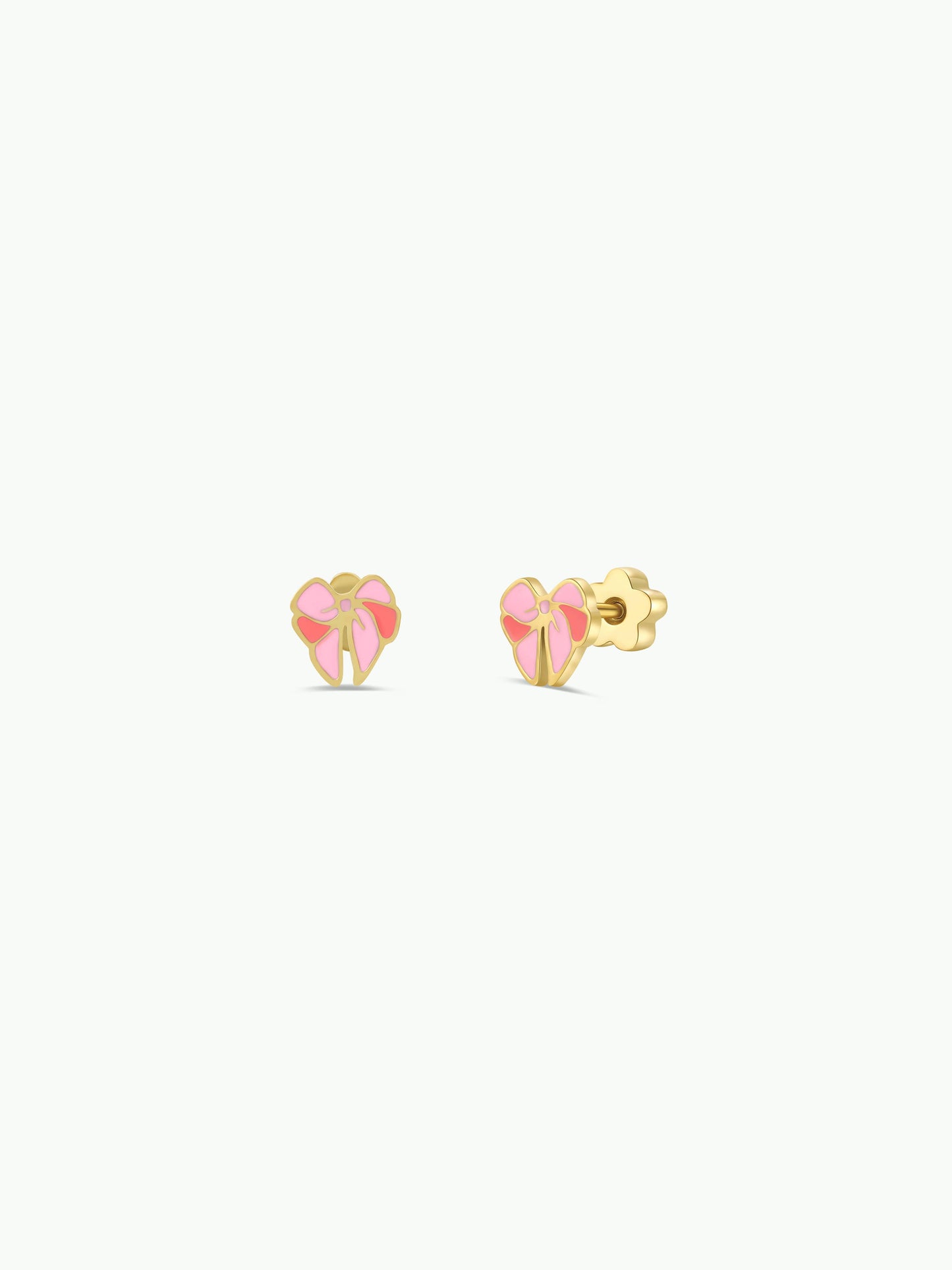 Bow Enamel Flat Back Kids Earrings