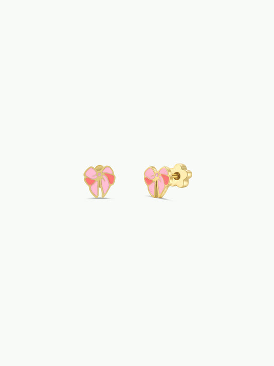 Bow Enamel Flat Back Kids Earrings