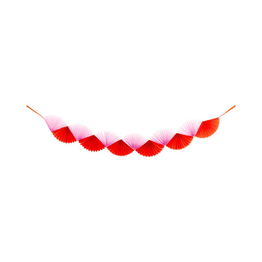Pink and Red Double Tissue Bunting Banner