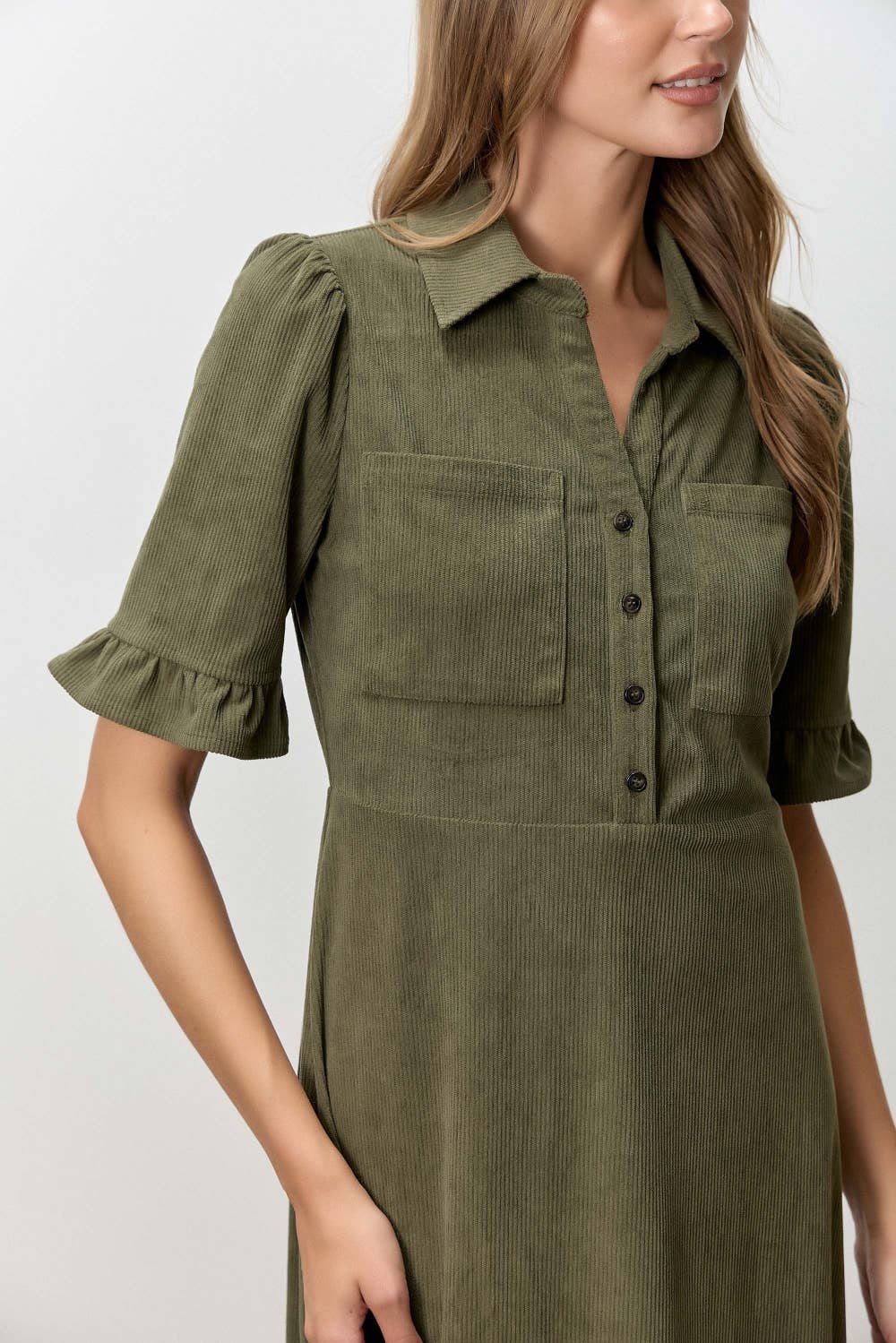 CORDUROY MIDI DRESS