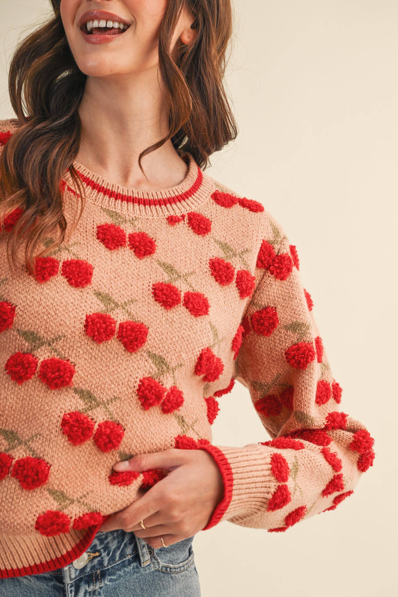 FUZZY CHERRY SWEATER